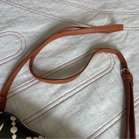 Tory Burch T Monogram Embossed Wallet Crossbody Bag Green Brown GeometricPattern - Picture 11 of 16